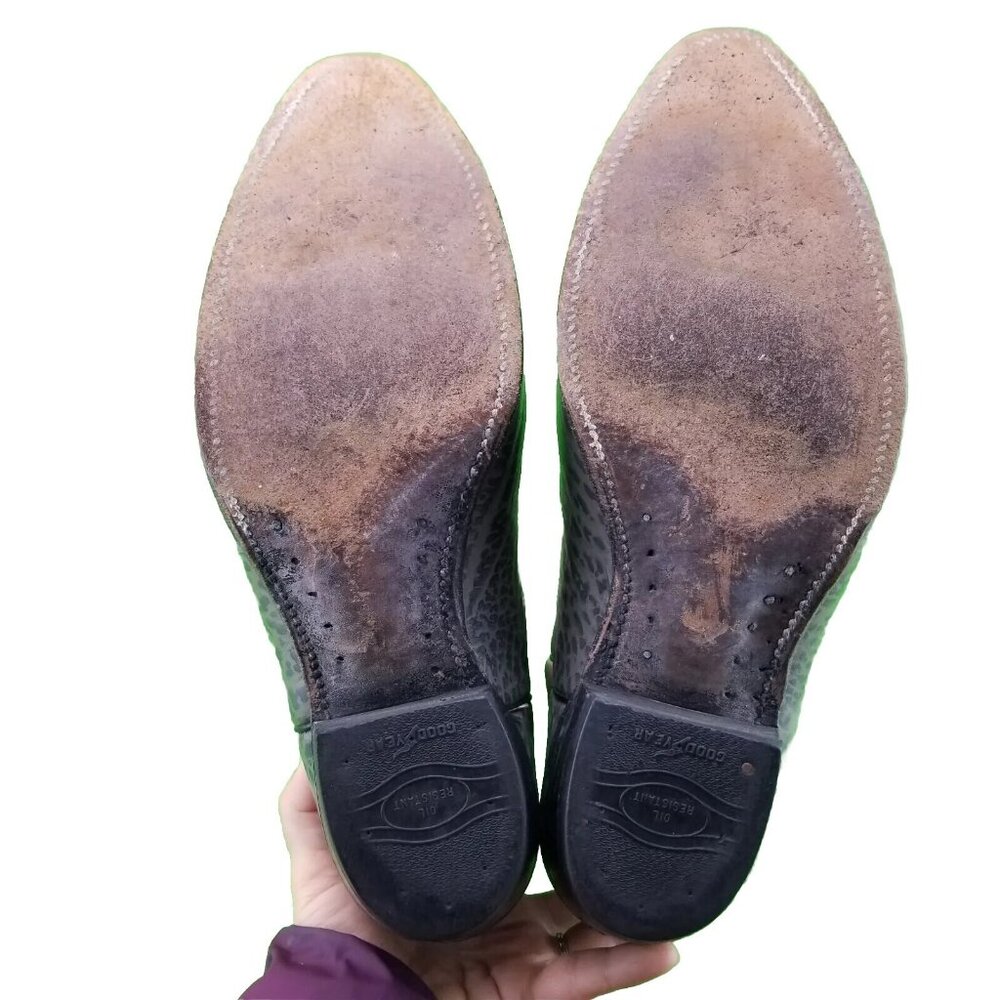 ✅ Mens 11.5 VTG Abilene Pointed Toe Western Cowboy Boots Gray Leather USA **READ - Picture 3 of 13